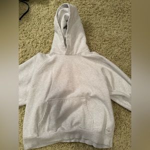 Aritzia cozy fleece perfect hoodie heather cloud white size 2